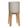 Charlie Plant Pot - Tall Stand - Grey Washed