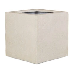 Grigio Cube Planter - Antique White Concrete