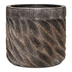 Luxe Lite Wave Cylinder Planter - Bronze