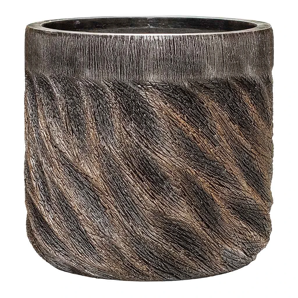 Luxe Lite Wave Cylinder Planter - Bronze